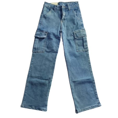 Pantalon Cargo en Jean pour Fille
