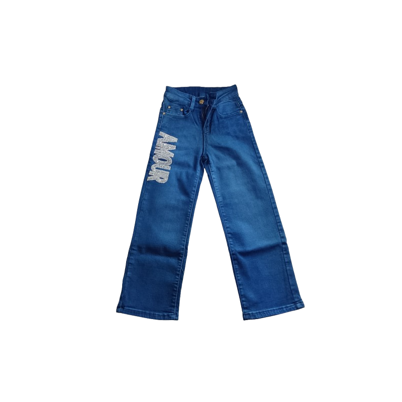 Jean Large "AMOR" pour fille