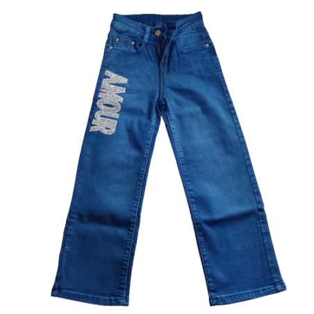 Jean Large "AMOR" pour fille