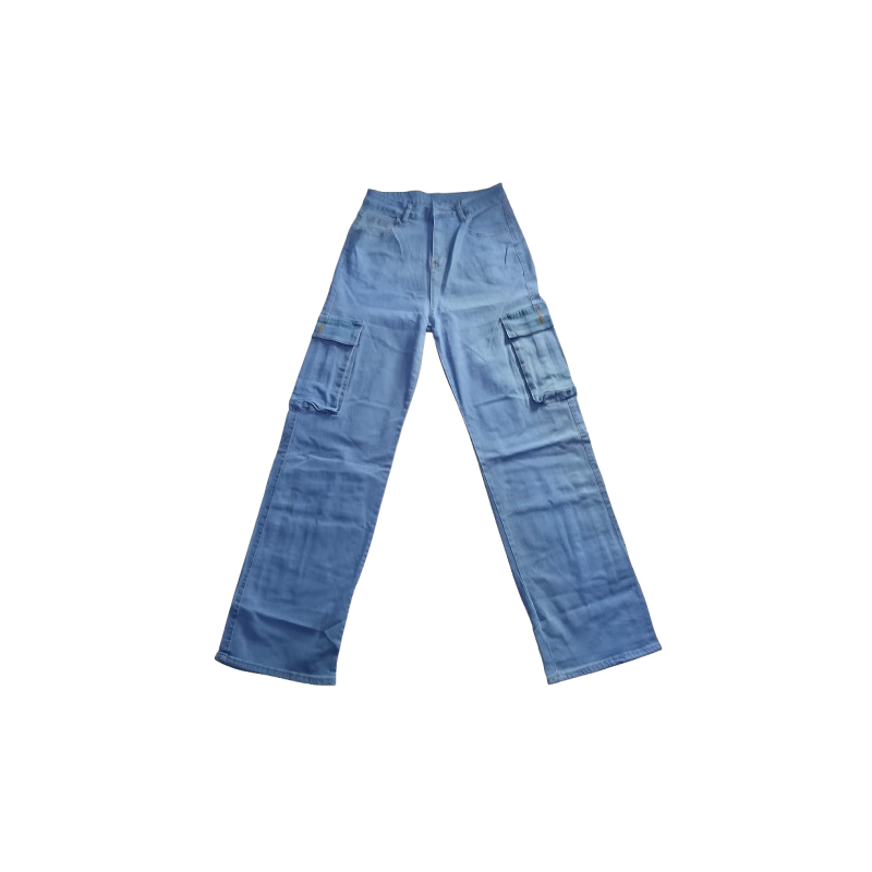 Jean Cargo Femme Bleu - Multipoches