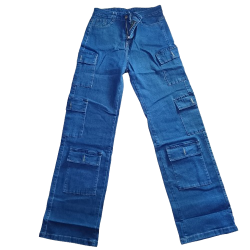 Pantalon Cargo Femme en Jean - Multipoches