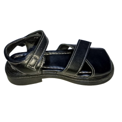 Sandales noires à scratch pour enfant